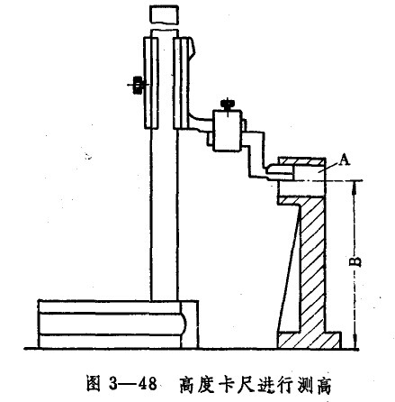 高度游標卡尺進行測高 高度游標卡尺
